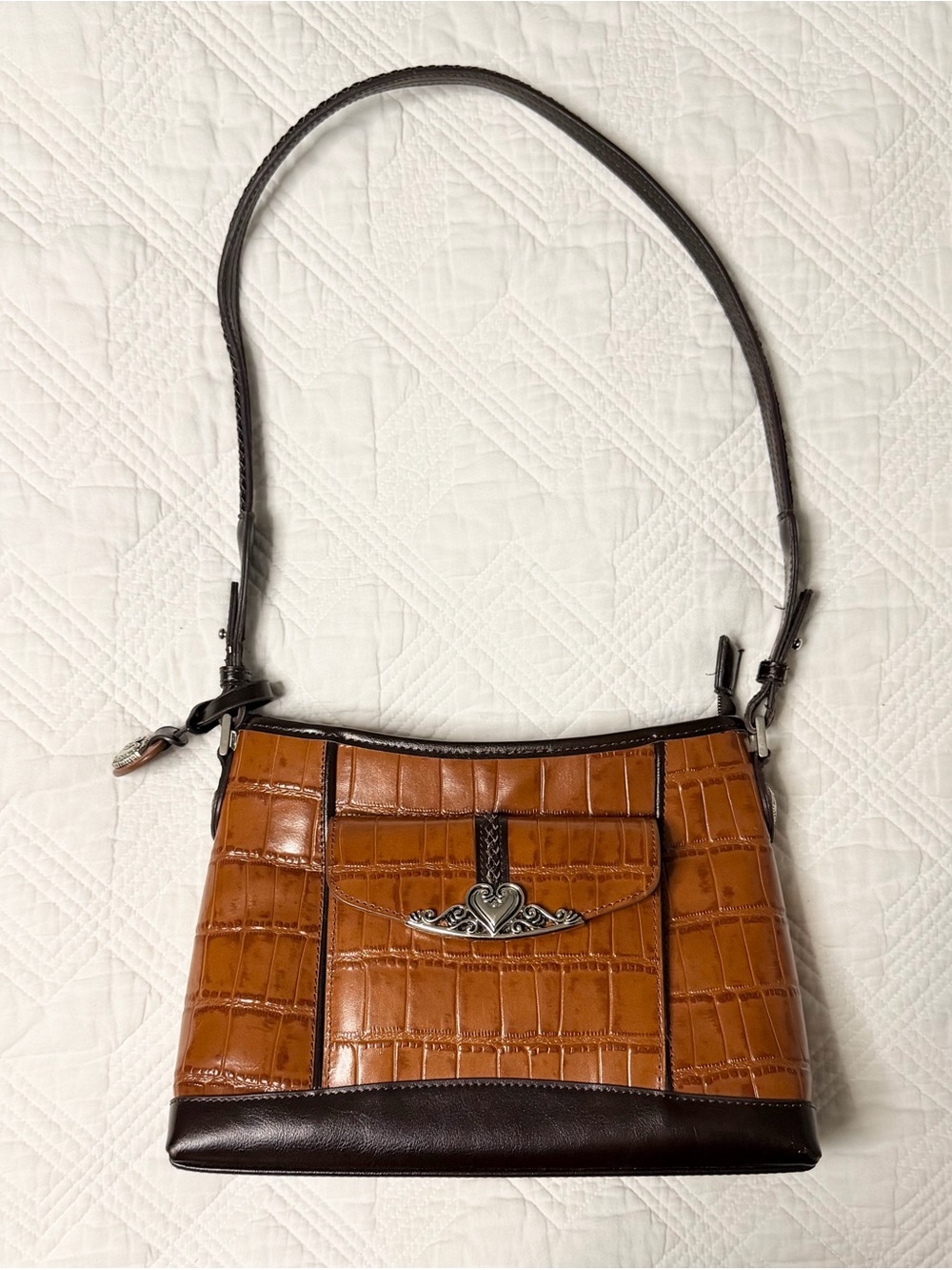 Vintage 90’s/Y2K MC Mark Chantal Croc Embossed Brighton Inspired Shoulder Bag